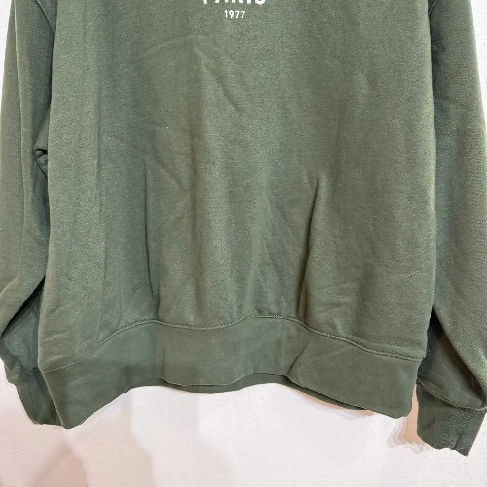 American Eagle Green Paris 1977 Graphic Sweatshirt Sz M